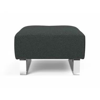 Innovation Living Supremax/Cassius D.E.L. Ottoman - Boucle Black Raven - Front View