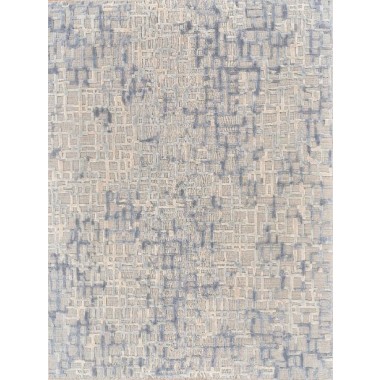Exquisite Rugs Vista Handmade Hand Loomed New Zealand Wool and Bamboo Silk Gray/Blue Area Rug
