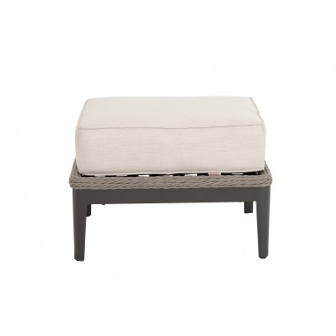 Marbella Ottoman in Echo Ash w/ Self Welt - Front Angle
