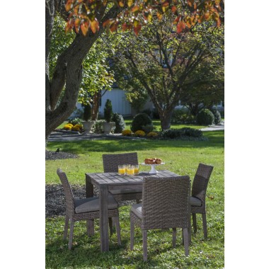 Alfresco Home Cornwall 5-Piece Woven Wood Set - Lifestyle