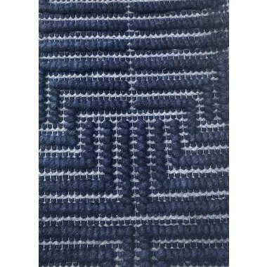 Exquisite Rugs Manzoni Handmade Hand Loomed Viscose and Cotton Area Rug- Navy Pattern Design View