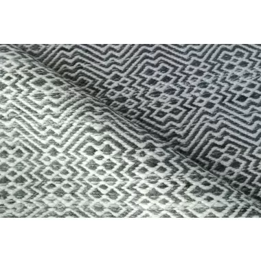 Exquisite Rugs Echo INDOOR/OUTDOOR Handmade Flatwoven PET yarn Area Rug - Black/Ivory Folded View