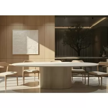 Living Petra Dining Table in Beige-1