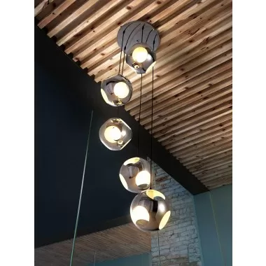 Zuo Modern Meteor Shower Ceiling Lamp Chrome - Lifestyle