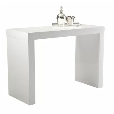 Sunpan Faro Bar Table - High Gloss White - With Decor