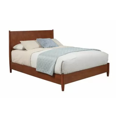 Alpine Furniture Flynn Full Platform Bed in Acorn - Front Side Angle