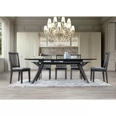 Alpine Furniture Lennox Rectangular Extension Dining Table, Dark Tobacco - Lifestyle