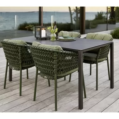 Cane-Line Pure Dining Table Base, 59.1"x35.5", Aluminium