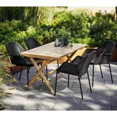 Cane-Line Flip Folding Table, Large, Right Side View