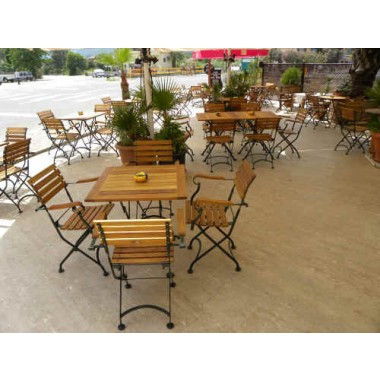 Furniture Designhouse Veronique Folding Side Chair - Stackable -European Chestnut Wood Clear Coated Slats - Set of Two