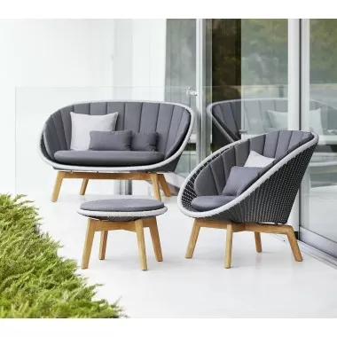 Cane-Line Peacock 2-Seater Sofa W/Teak Legs, Cane-Line Weave