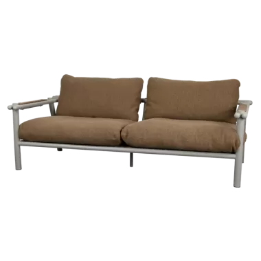 Cane-Line Sticks 2-Seater Sofa Taupe, aluminium Umber brown
