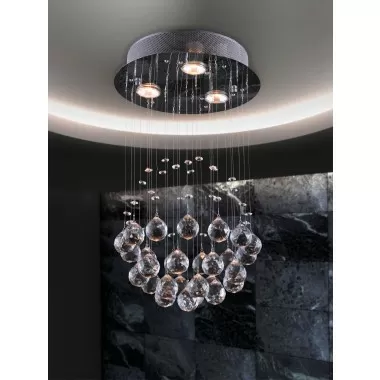 Zuo Modern Pollow Ceiling Lamp Chrome - Lifestyle