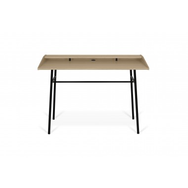 TemaHome Ply Desk Without Drawer in Light Oak & Pure Black - Front