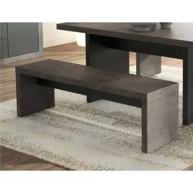TemaHome Detroit Bench in Concrete & Pure Black - Lifestyle