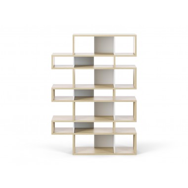 TemaHome London Bookshelf 2010-003 in Oak Frame and Pure White Backs - Front