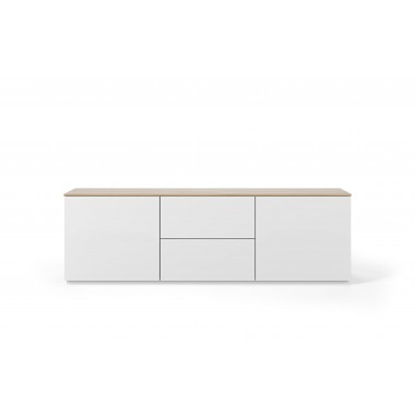 TemaHome Join 180L1 With Base  in Oak & Pure White - Front