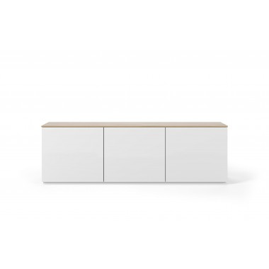 TemaHome Join 180L2 With Base  in Oak & Pure White - Front View