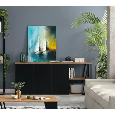 TemaHome Albi Sideboard in Walnut & Black - Lifestyle 