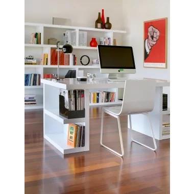 TemaHome Multi 63'' Table Top With Storage Legs in Pure White - Lifestyle