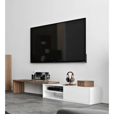 TemaHome Move Tv Table in Walnut & Pure White - Lifestyle 3