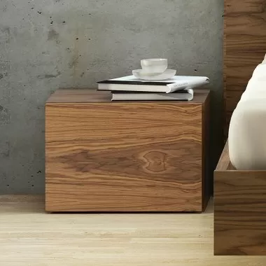 TemaHome Float Night Stand With 1 Drawer in Walnut - Lifestyle