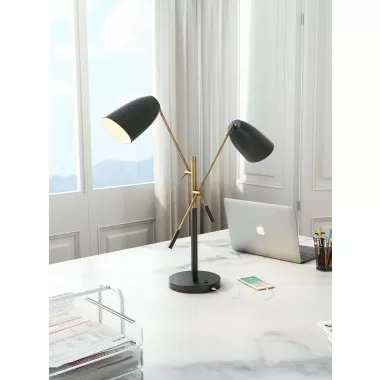 Zuo Modern Tanner Table Lamp Black And Brass - Lifestyle 