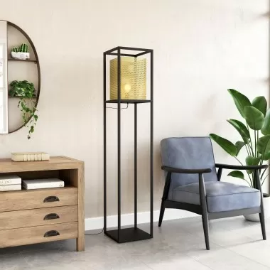 Zuo Modern Yves Floor Lamp Gold And Black - Lifestyle