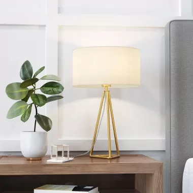 Zuo Modern Sascha Table Lamp White And Brass - Lifestyle