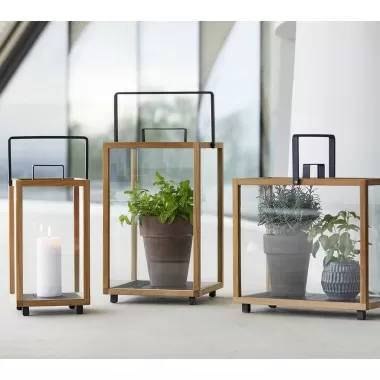 Cane-Line Lighthouse Lantern, Rectangular, Teak/Aluminium