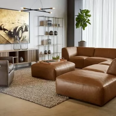 Sunpan Sherway Media Console and Cabinet - Lifestyle