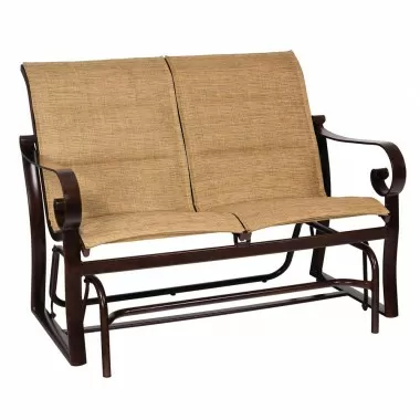 Woodard Belden Padded Sling Loveseat Glider