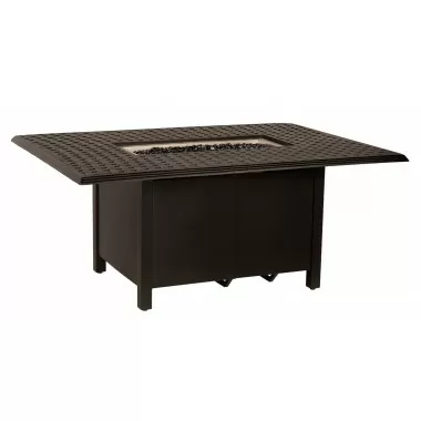 Woodard Thatch Rectangular Chat Height Fire Table