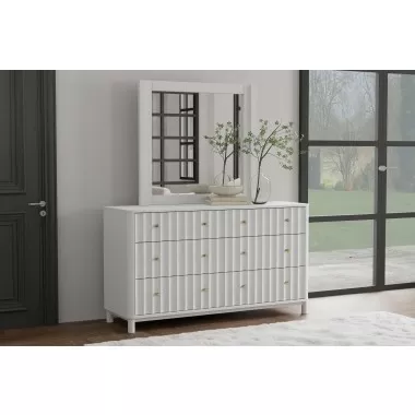 Alpine Furniture Stapleton Mirror, White - Lifestyle