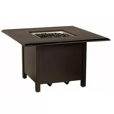 Woodard Solid Cast 42" Square Chat Height Fire Table