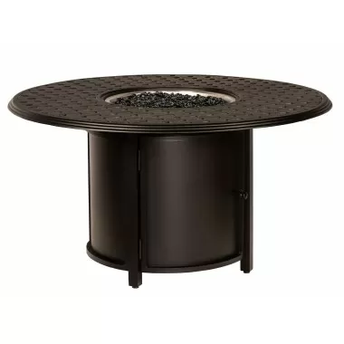 Woodard Thatch Round Chat Height Fire Table