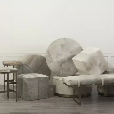 Mercana Millie 16.75 X 17.75 X 30 Hair-on-hide Seat With Gold Frame Bar Stool