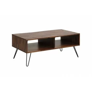 Crawford and Burke Carlow Dark Brown Coffee Table, Side Angle