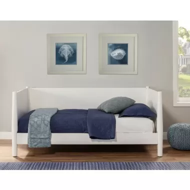Alpine Furniture Flynn Mid Century Modern Twin Size Day Bed in White - Lifestyle