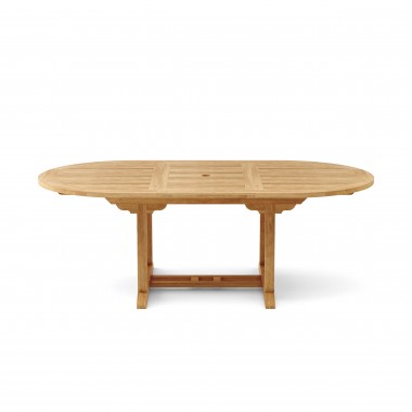 Anderson Teak Bahama 87-inch Oval Extension Table Extra Thick Wood-1