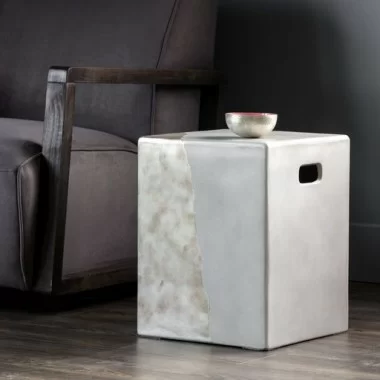 Sunpan Kyson End Table - Silver - Lifestyle