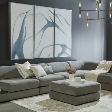 Sunpan Harmony Modular in Corner Chair - Danny Dark Grey - Lifestyle