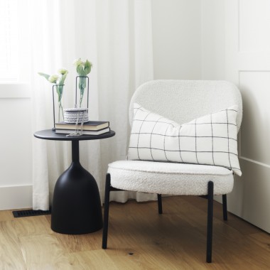Mercana Talulla 16.5L x 16.5W x 19.7H Matte Black Metal Accent Table