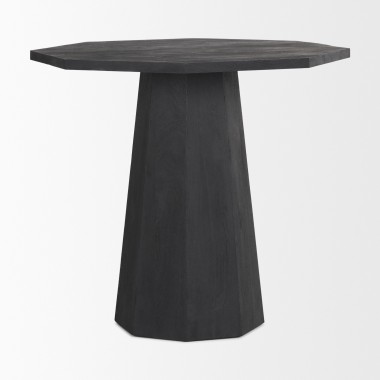 Mercana Maxine Hexagonal Black Wood Foyer Table