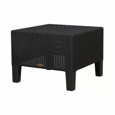 Magnolia Black Rattan Side Table - Angled