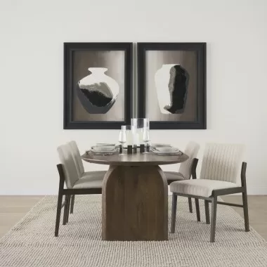Mercana Isla Oval Dining Table With Dark Brown Wood Top & Arched Legs 2