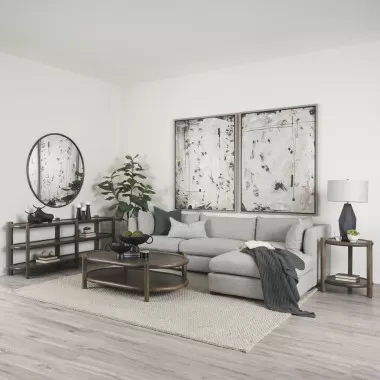 Mercana Romi Dark Brown Wood With 3 Shelves Oval Console Table