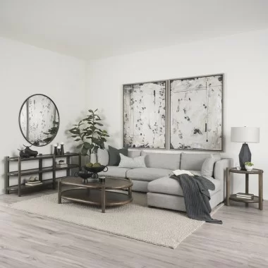 Mercana Romi Dark Brown Wood With Bottom Shelf Oval Coffee Table
