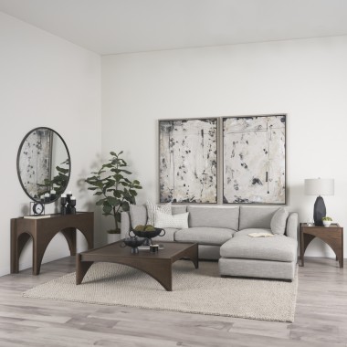 Mercana Laraya Medium Brown Wood With Arches End Table