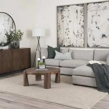 Mercana Tammar Round Wood With Tapered Legs Coffee Table